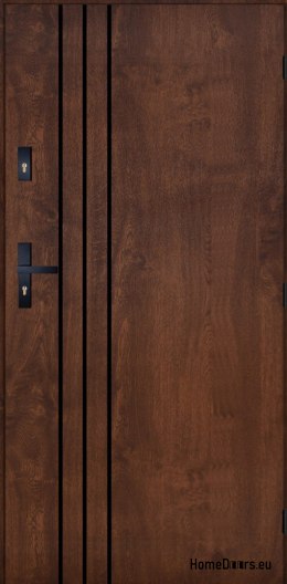 Porte extérieure PANTOR HURON droite 90 noyer epaisseur 72mm chaud