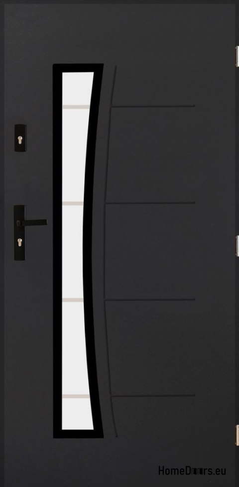 Porte extérieure robuste avec verre 55mm POP 02 80 droite anthracite Porte extérieure robuste avec verre 55mm POP 02 80 droite anthracite
