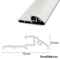 Porte extérieure solide avec verre 55mm POP 02 90 noyer droit