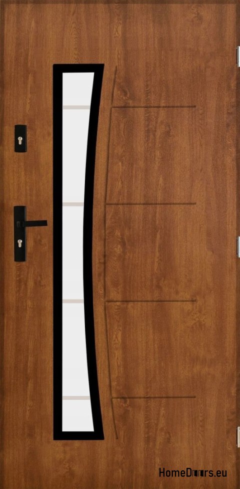 Porte extérieure solide avec verre 55mm POP 02 90 chêne doré droit Porte extérieure solide avec verre 55mm POP 02 90 chêne doré droit