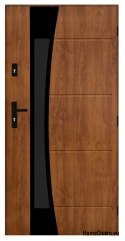 Porte extérieure polonaise FAGOT 02 80 chêne doré droit