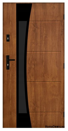 Porte extérieure polonaise FAGOT 02 90 chêne doré droit