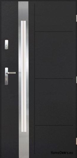 Porte Extérieure en Acier Polonais 55mm Sonata 03 90 Droite Anthracite