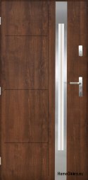 Portes extérieures Acier poli 55mm Sonata 03 90 noyer gauche