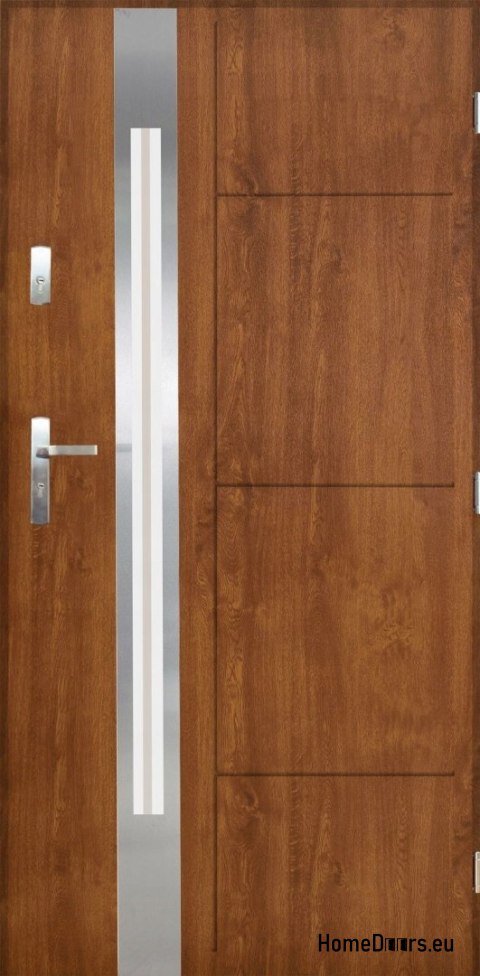 Porte Extérieure en Acier Polonais 55mm Sonata 03 90 Chêne Doré Droit Porte Extérieure en Acier Polonais 55mm Sonata 03 90 Chêne Doré Droit