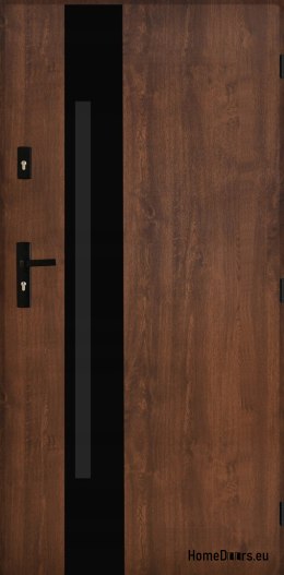 Porte extérieure en acier polonais 55mm Tango 04 80 noyer droit