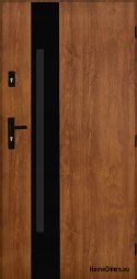 Porte extérieure en acier polonais 55mm Tango 04 80 chêne doré droit