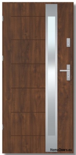 BREMA INOX porte d’extérieur avec miroir sans tain, ÉPAIS 70mm, PRÊT À L’EMPLOI, 90 L