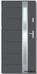 BREMA INOX porte d’extérieur avec miroir sans tain, ÉPAIS 70mm, PRÊT À L’EMPLOI, 90 L