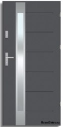 BREMA INOX porte d’extérieur avec miroir sans tain, ÉPAIS 70mm, PRÊT À L’EMPLOI, 90 P