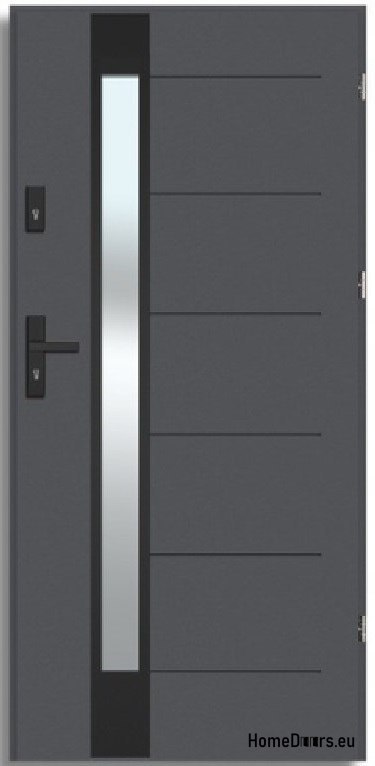 BREMA NERO porte d’extérieur avec miroir sans tain, ÉPAIS 70mm, PRÊT À L’EMPLOI, 90 P BREMA NERO porte d’extérieur avec miroir sans tain, ÉPAIS 70mm, PRÊT À L’EMPLOI, 90 P