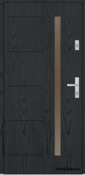 Porte extérieure en bois Almeria 68 mm warm 90 Anthracite gauche, PRÊT À STOCK