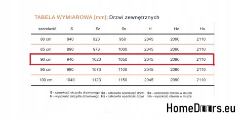 Porte extérieure en bois Almeria 68 mm warm 90 Noyer gauche, EN STOCK
