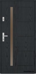 Porte extérieure en bois Almeria 68 mm warm 90 Anthracite droit, PRÊT À STOCK