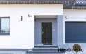 Porte extérieure en bois Almeria 68 mm warm 90 Anthracite droit, PRÊT À STOCK