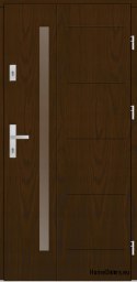 Porte extérieure en bois Almeria 68 mm warm 90 Noyer droit OFF STOCK
