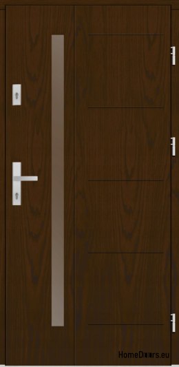 Porte extérieure en bois Almeria 68 mm warm 90 Noyer droit OFF STOCK