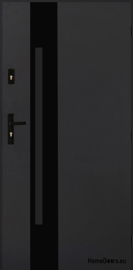 Porte extérieure Acier poli 55mm Tango 04 80 droite anthracite