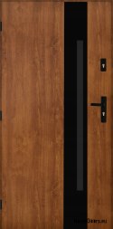 Portes extérieures Acier poli 55mm Tango 04 90 chêne doré gauche
