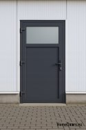DRZWI ZEWNĘTRZNE TECHNICZNE GOSPODARCZE PCV 100X205 cm ANTRACYT LEWE