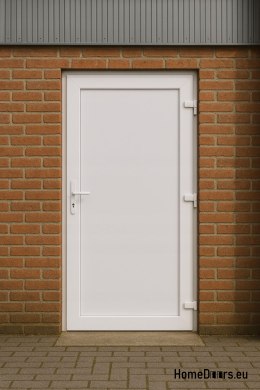 PVC PORTE DOMESTIQUE TECHNIQUE EXTÉRIEURE 100X205 cm BLANC DROITE