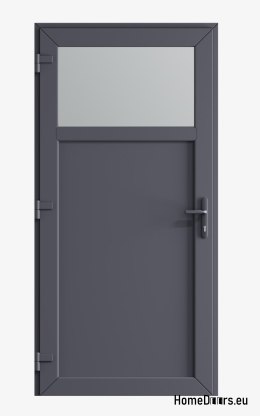 PORTE DOMESTIQUE TECHNIQUE EXTÉRIEURE PVC 90X205 cm ANTHRACITE GAUCHE
