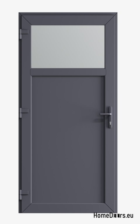 PORTE DOMESTIQUE TECHNIQUE EXTÉRIEURE PVC 90X205 cm ANTHRACITE GAUCHE