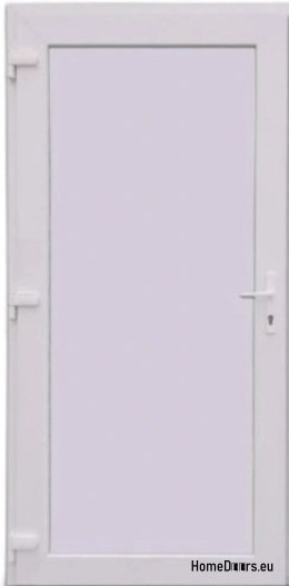 PVC TECHNIQUE PORTE D’EXTÉRIEUR POUR LA MAISON 90X205 cm BLANC GAUCHE