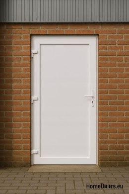 PVC TECHNIQUE PORTE D’EXTÉRIEUR POUR LA MAISON 90X205 cm BLANC GAUCHE