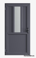 PORTE DOMESTIQUE TECHNIQUE EXTÉRIEURE PVC 90X205 cm ANTHRACITE GAUCHE