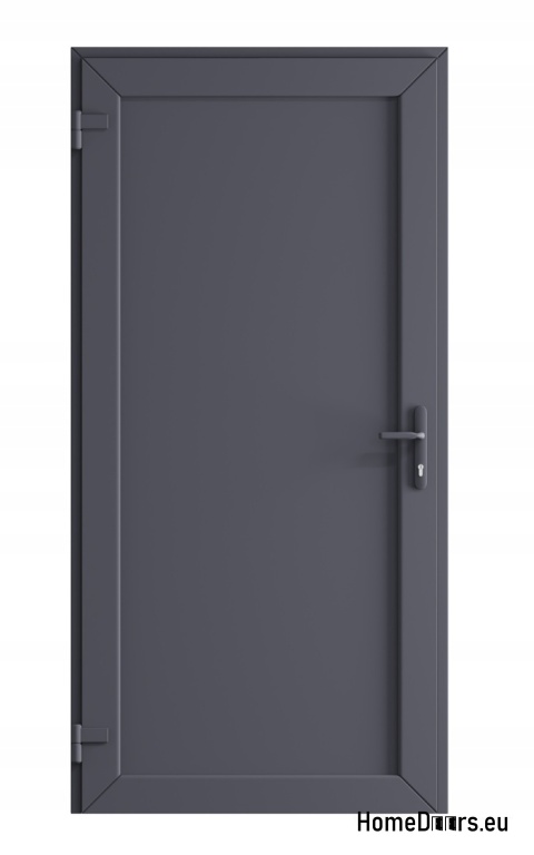 PORTE DOMESTIQUE TECHNIQUE EXTÉRIEURE PVC 90X205 cm ANTHRACITE GAUCHE