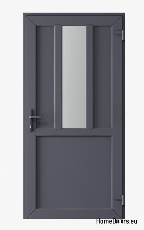 PORTES TECHNIQUES D’EXTÉRIEUR MAISON PVC 90X205 cm ANTHRACITE DROITE