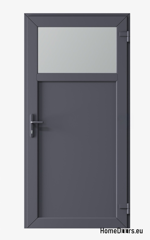 PORTES TECHNIQUES D’EXTÉRIEUR MAISON PVC 90X205 cm ANTHRACITE DROITE