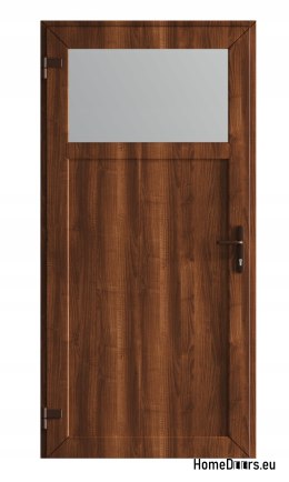 DRZWI ZEWNĘTRZNE pcv TECHNICZNE GOSPODARCZE 100X205 cm ORZECH LEWE
