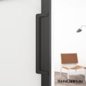 Drzwi przesuwne 90 Loft 3S szklane stalowe czarne z szybami od ręki