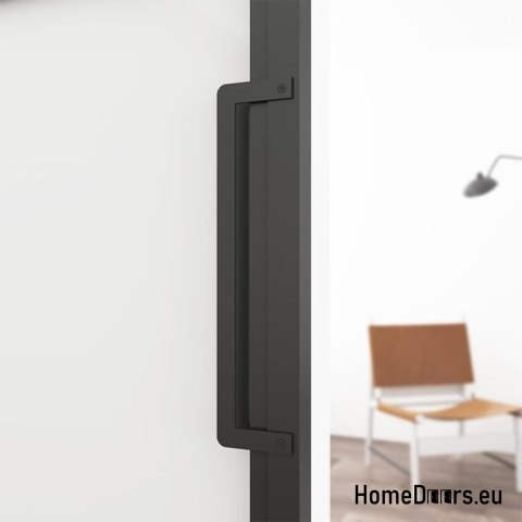 Drzwi przesuwne 90 Loft 3S szklane stalowe czarne z szybami od ręki Drzwi przesuwne 90 Loft 3S szklane stalowe czarne z szybami od ręki