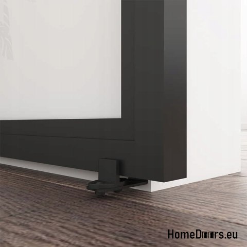 Drzwi przesuwne 90 Loft 3S szklane stalowe czarne z szybami od ręki Drzwi przesuwne 90 Loft 3S szklane stalowe czarne z szybami od ręki