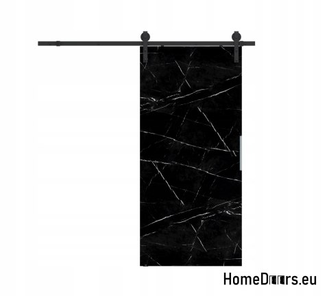 Porte coulissante 90 mur ALFA LOFT P01 Black Marble95+Système coulissant