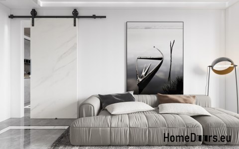 Porte coulissante 70 murale ALFA LOFT A 04 Marble White74+système coulissant