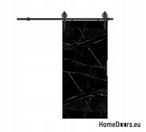70 portes coulissantes murales ALFA LOFT A04 Black Marble74+Système coulissant