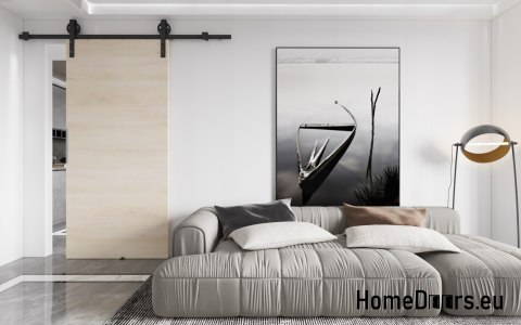 Porte coulissante 70 murs ALFA LOFT P 01 hêtre norvégien 74+système coulissant