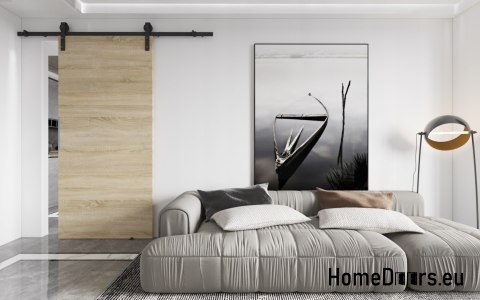 Porte coulissante 70 murale ALFA LOFT P 01 Oak Sonoma 74+système coulissant