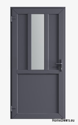 PORTE TECHNIQUE EXTERNE EN PVC 110X205 cm ANTHRACITE GAUCHE