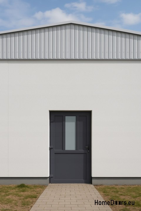 PORTE TECHNIQUE EXTERNE EN PVC 110X205 cm ANTHRACITE GAUCHE