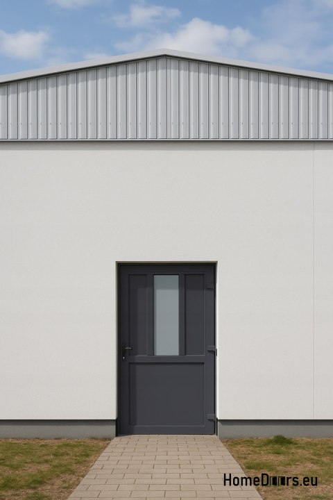 PORTE EXTERNE TECHNIQUE EN PVC 110X205 cm À DROITE ANTHRACITE
