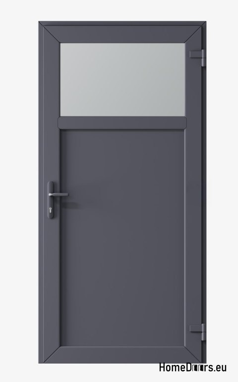 PORTE EXTERNE TECHNIQUE EN PVC 110X205 cm À DROITE ANTHRACITE