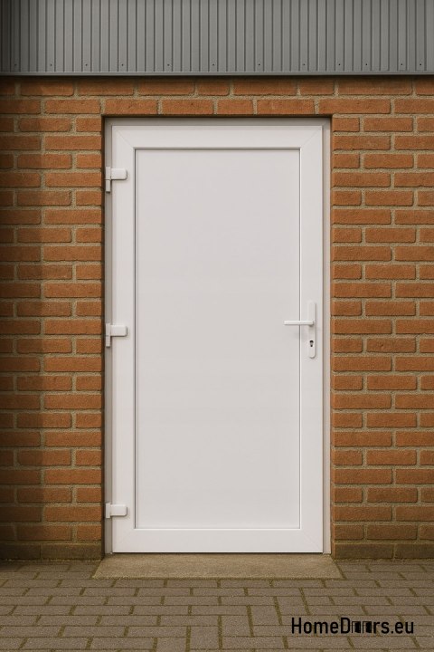 PORTE EXTERNE TECHNIQUE PVC 110X205 cm BLANCHE GAUCHE