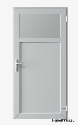 PORTE EXTERNE TECHNIQUE PVC 110X205 cm BLANCHE À DROITE