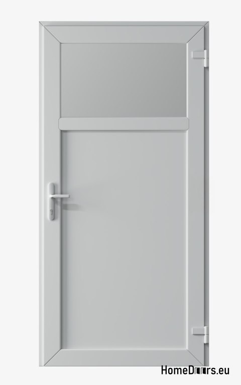 PORTE EXTERNE TECHNIQUE PVC 110X205 cm BLANCHE À DROITE