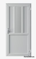 PORTE EXTERNE TECHNIQUE PVC 110X205 cm BLANCHE À DROITE